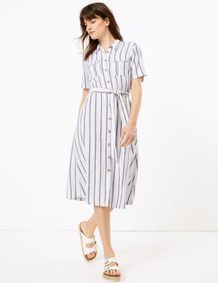 marks spencer linen dress