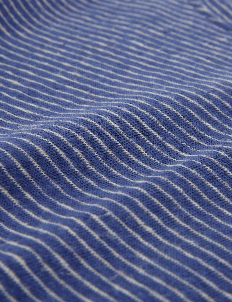 Linen Blend Striped Midi T-Shirt Dress 5 of 6