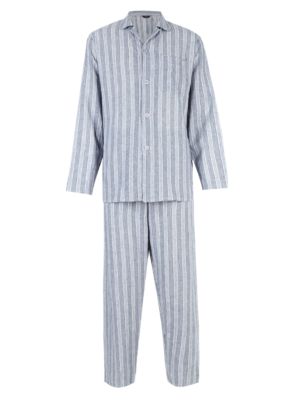 Linen Blend Striped Pyjamas | M&S Collection | M&S