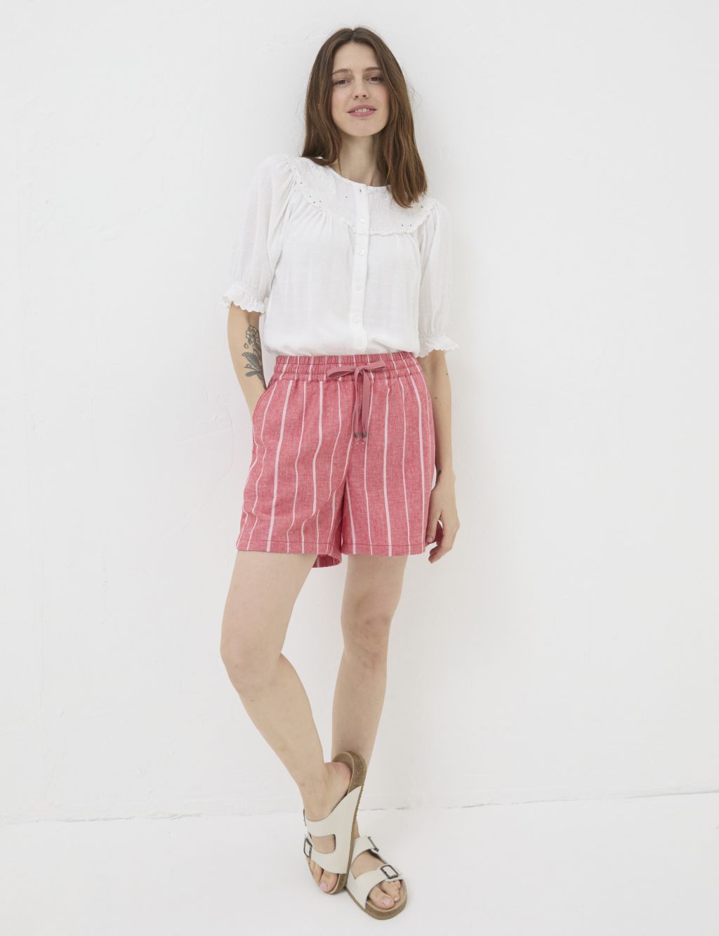 Linen Blend Striped Shorts 5 of 5
