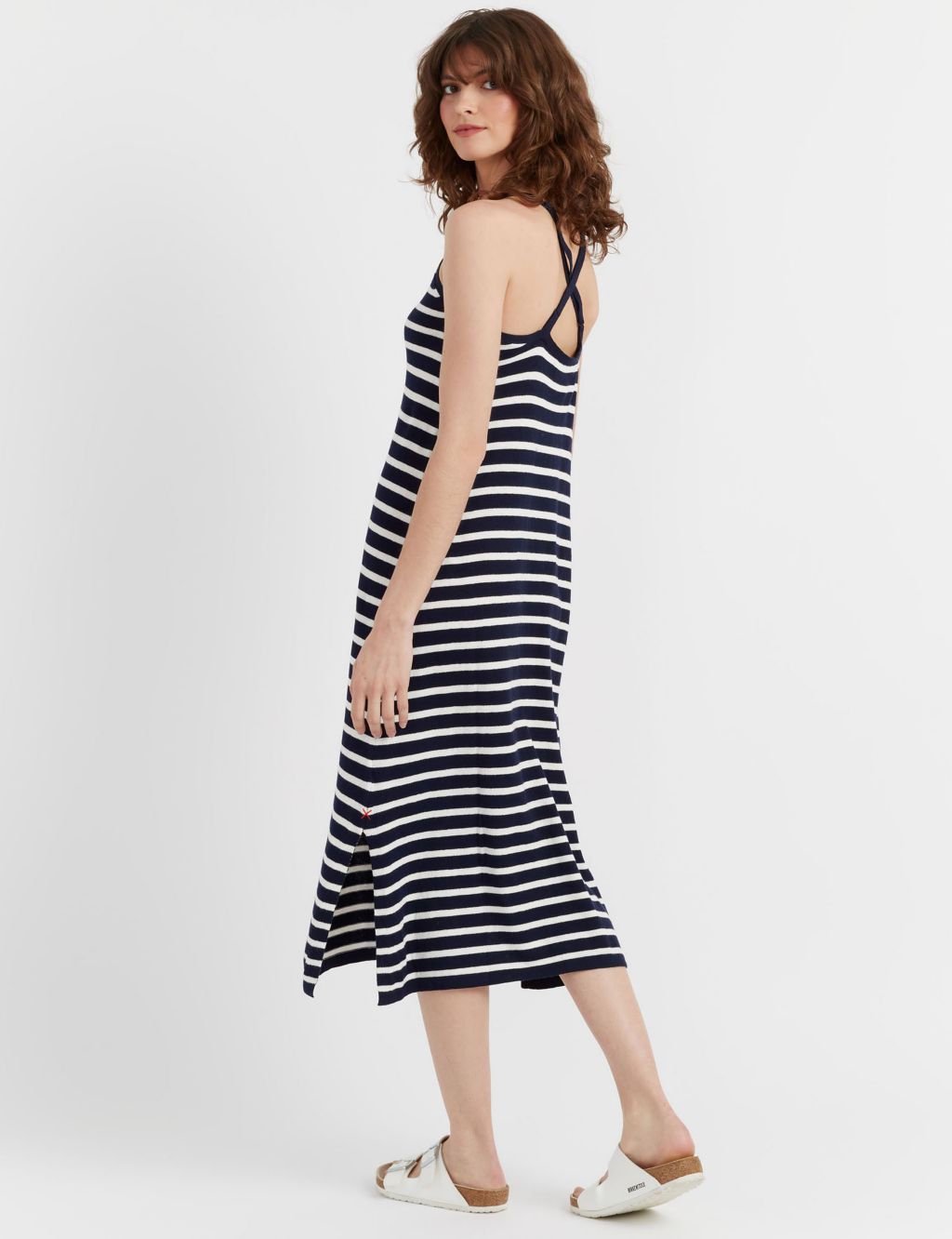 Linen Blend Striped Slip Dress 2 of 4