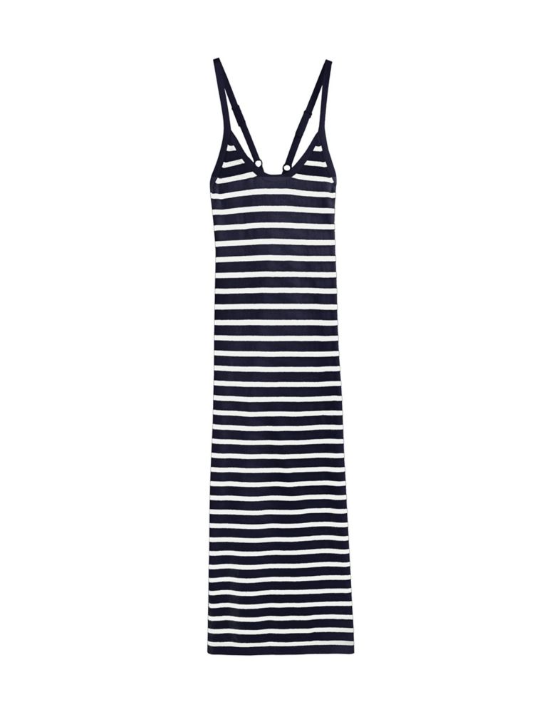 Linen Blend Striped Slip Dress 2 of 4