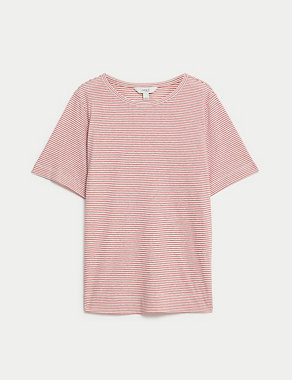 Linen Blend Striped T-Shirt Image 2 of 5