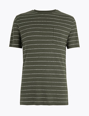 Linen Blend Striped T-Shirt Image 2 of 5