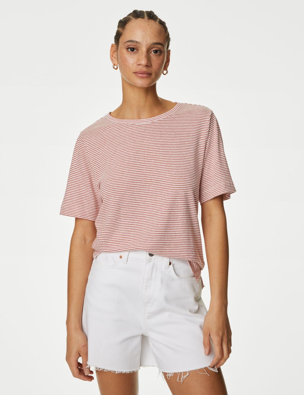 Linen Blend Striped T-Shirt 3 of 5