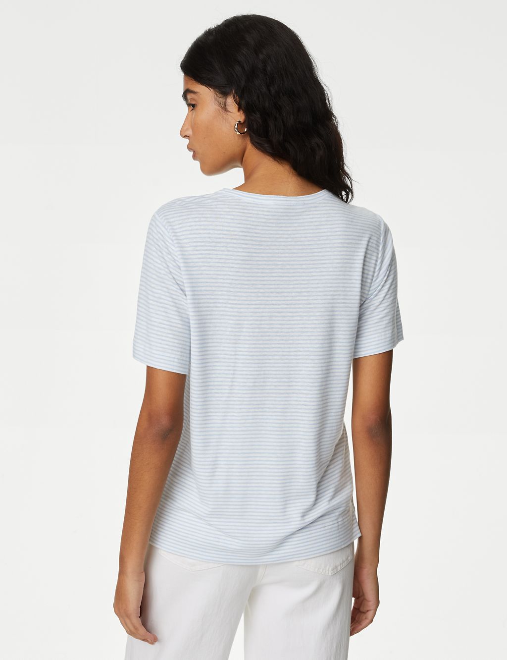 Linen Blend Striped T-Shirt 5 of 5