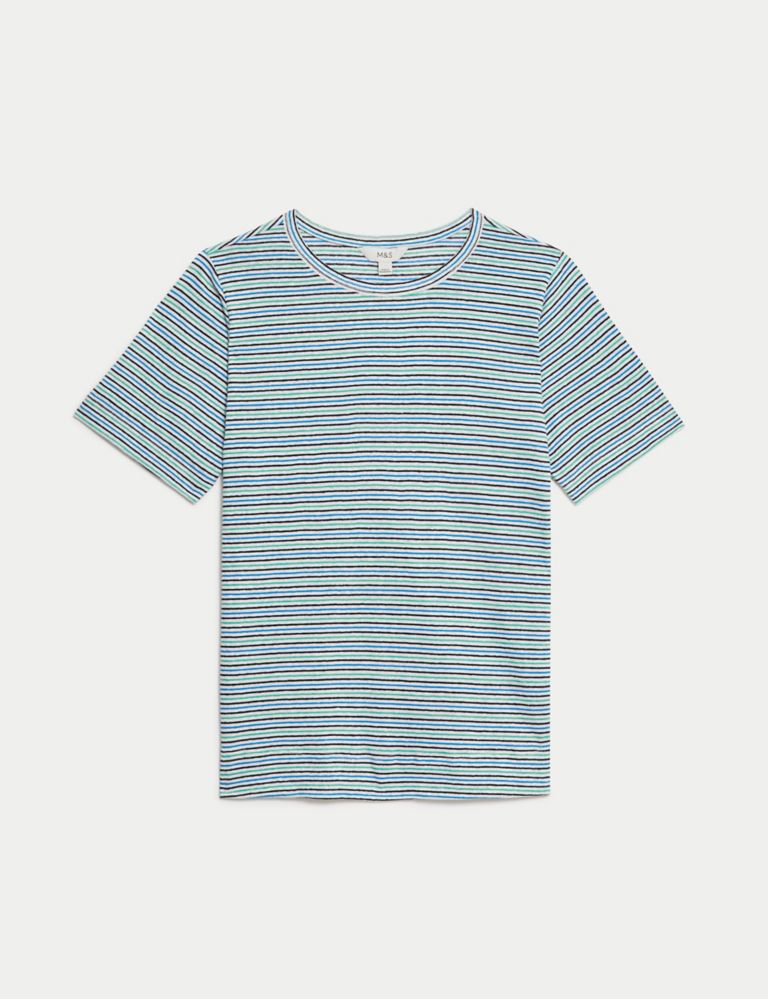 Linen Blend Striped T-Shirt 2 of 5