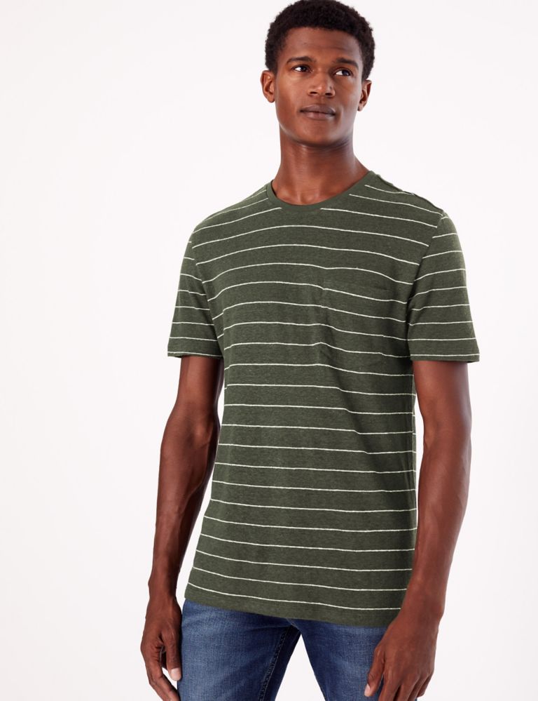 Linen Blend Striped T-Shirt 1 of 5
