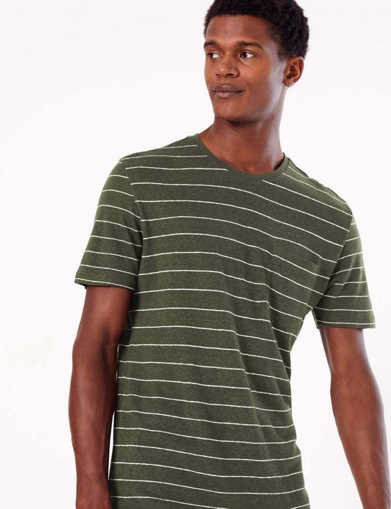 Linen Blend Striped T-Shirt 3 of 5