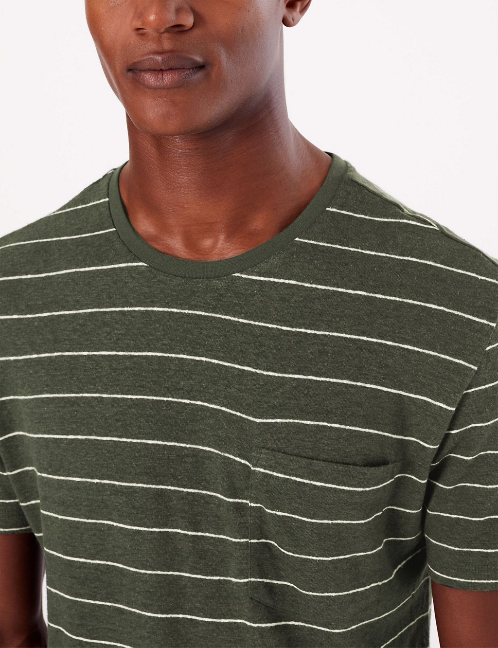 Linen Blend Striped T-Shirt 4 of 5