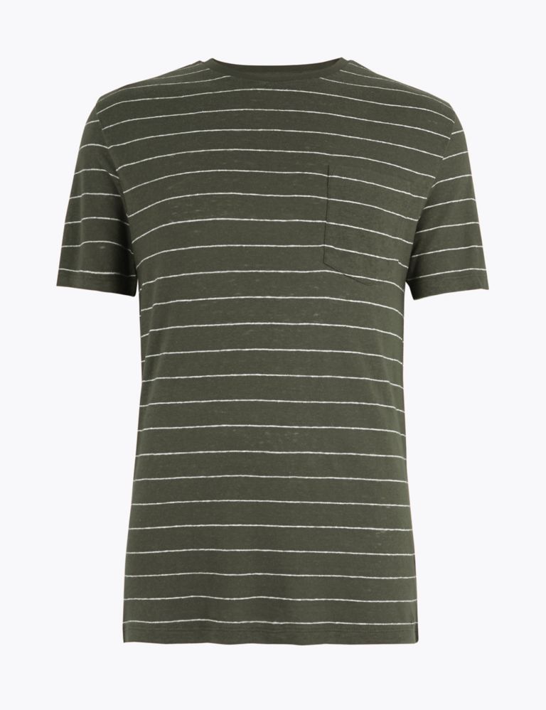Linen Blend Striped T-Shirt 2 of 5