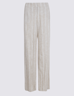 linen striped trousers