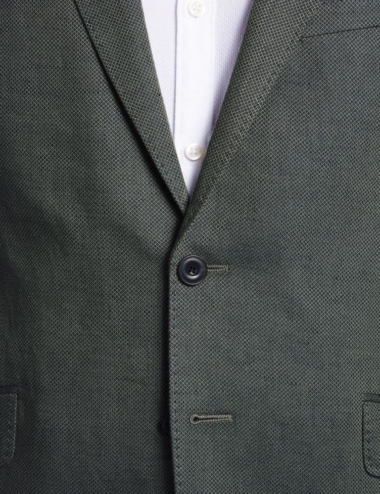 Linen Blend Tailored Fit 2 Button Jacket 6 of 8