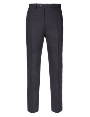 Linen Blend Tailored Fit Crease Resistant Trousers Image 2 of 5
