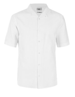 Linen Blend Tailored Fit Revere Collar Shirt Image 2 of 3
