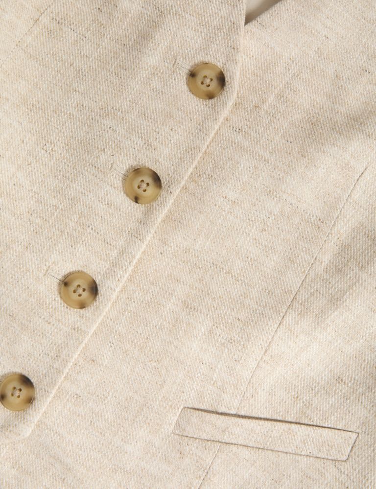 Linen Blend Tailored Waistcoat 8 of 8