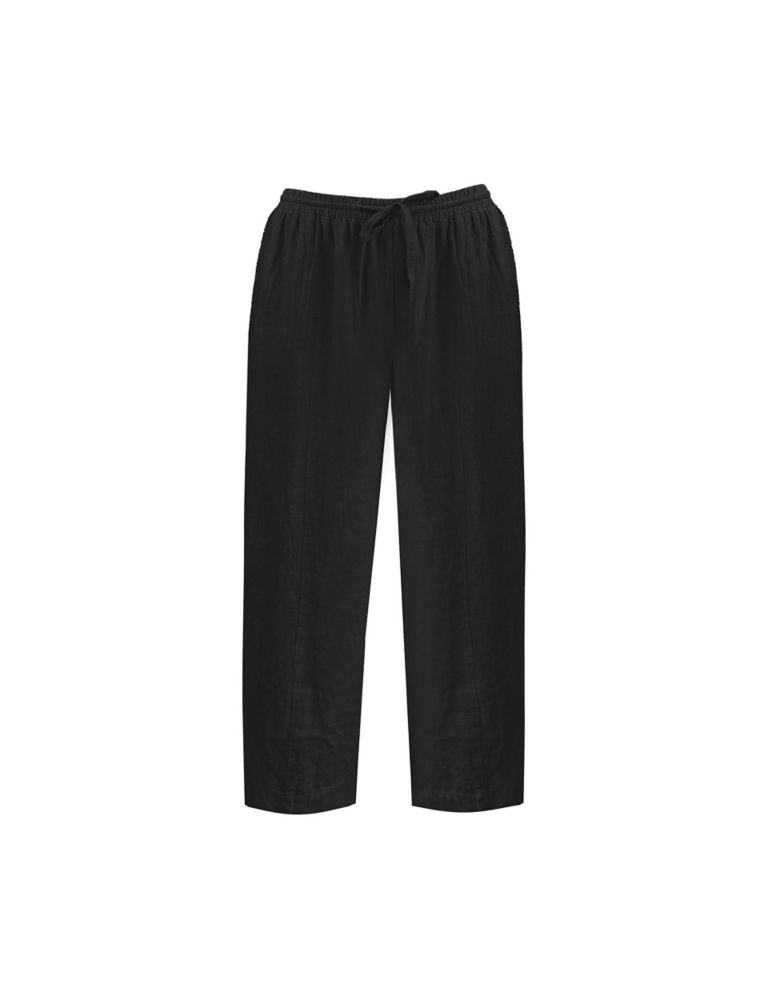 Linen Blend Tapered Cropped Trousers 2 of 4