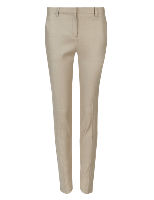 linen blend tapered trousers