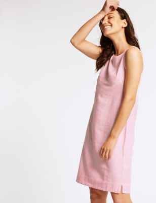 Linen Blend Tunic Dress, M&S Collection