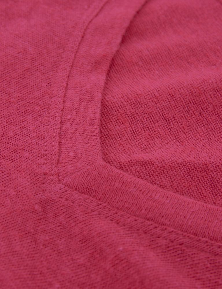 Linen Blend V-Neck T-Shirt 5 of 5