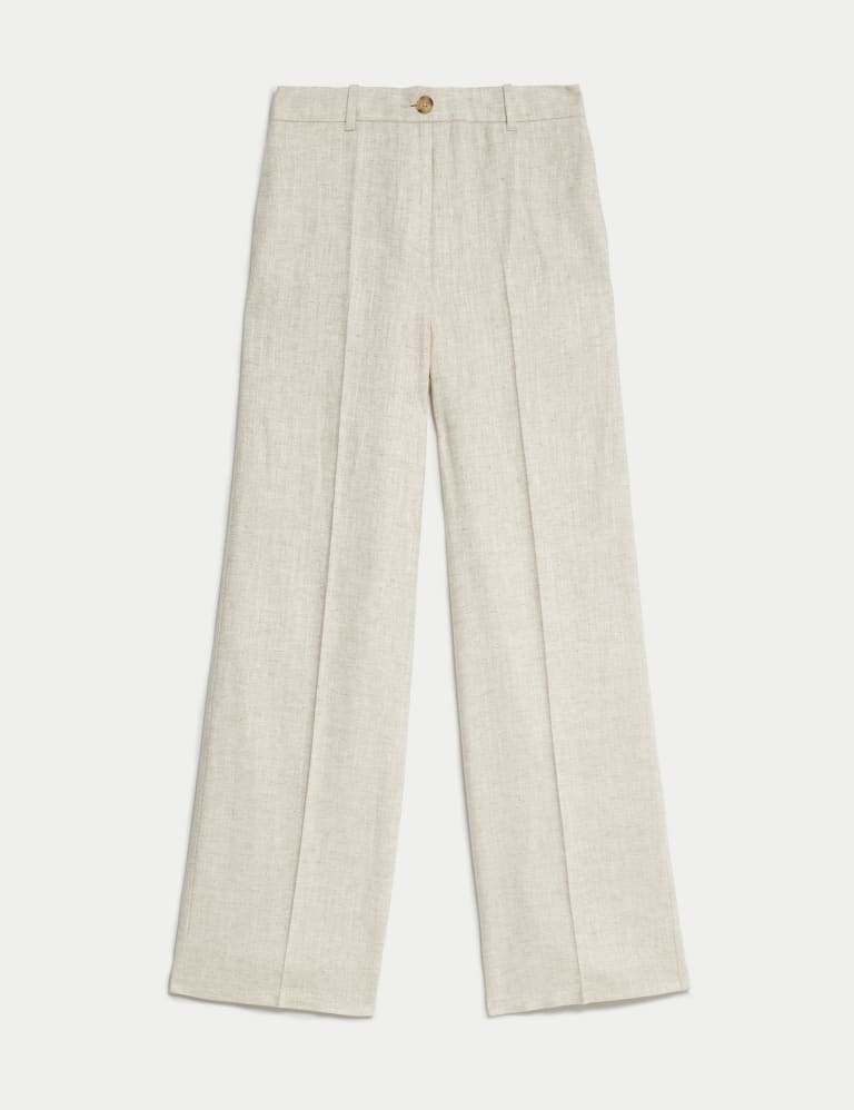M&s white linen trousers discount