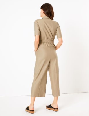 linen utility jumpsuit