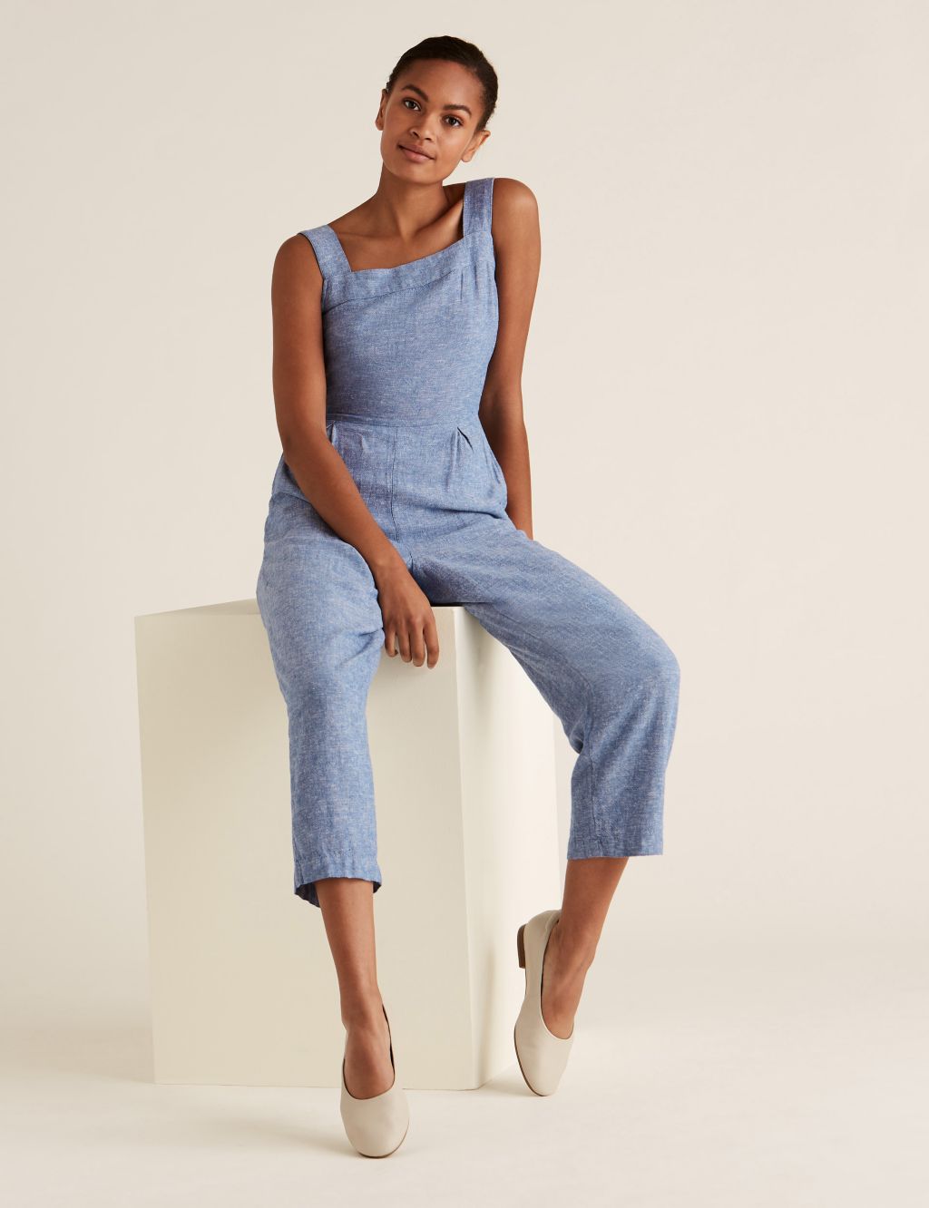 Linen Cami Belted Jumpsuit 3 of 5