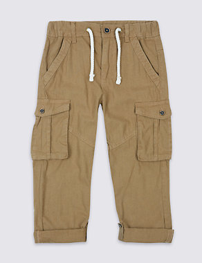 Linen Cargo Trousers (3-14 Years) Image 2 of 6