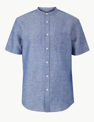 mens short sleeve grandad shirts