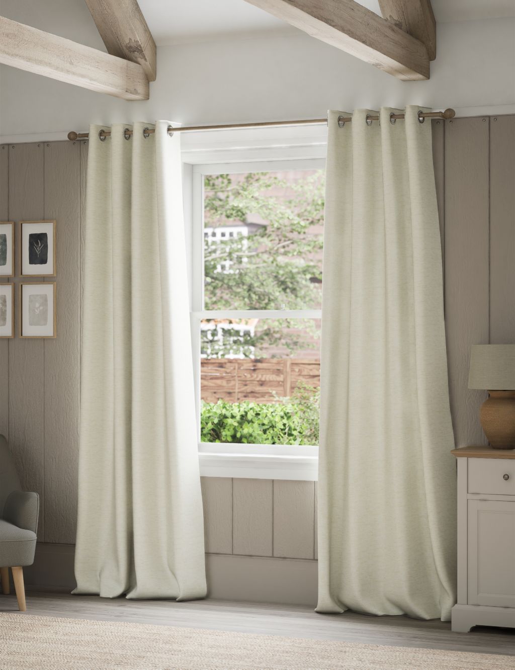 Linen Look Eyelet Blackout Curtains 2 of 6