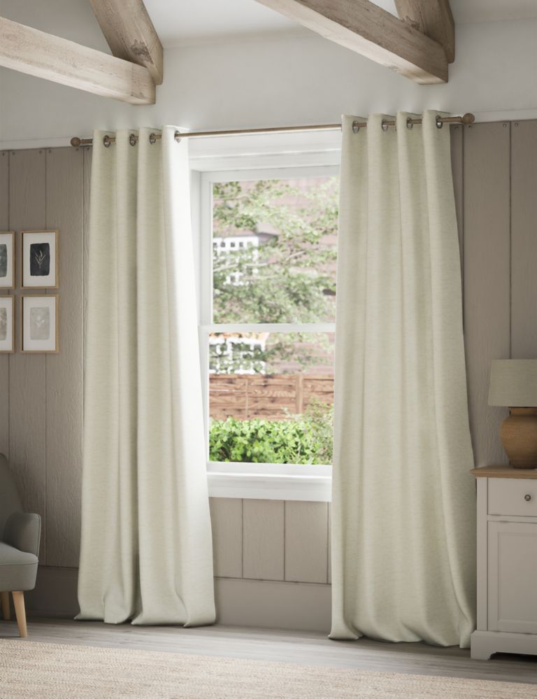 Linen Look Eyelet Blackout Curtains 3 of 6