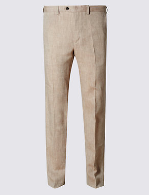 Linen Miracle™ Flat Front Trousers Image 2 of 4