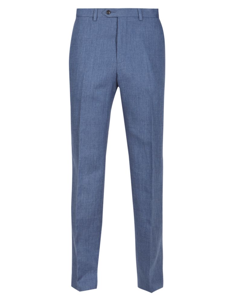 Linen Miracle™ Flat Front Trousers 2 of 3