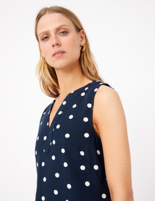 Linen polka best sale dot dress