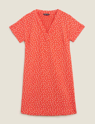 m&s linen blend shift dress