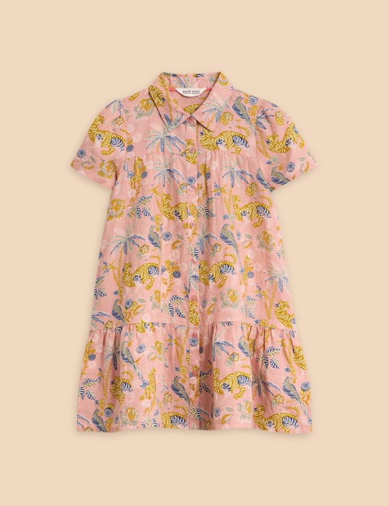 Linen Printed Dress (3-10 Years) 1 of 2