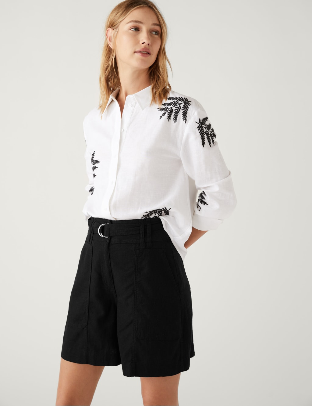 Marks and spencer outlet ladies linen shorts