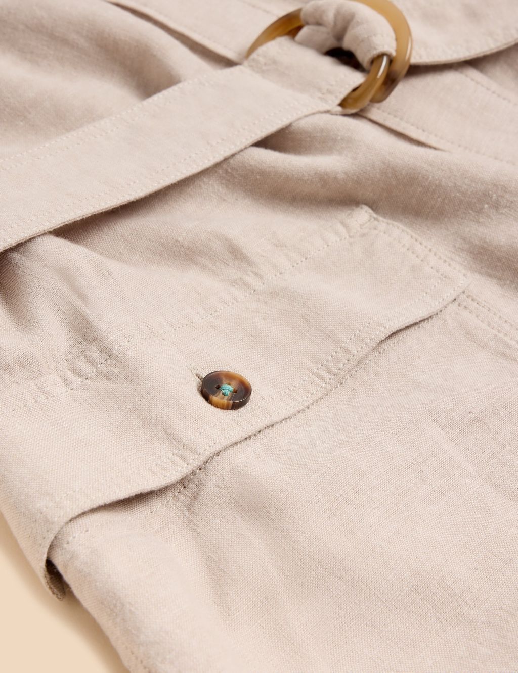 Linen Rich Button Through Midi Shirt Dress 6 of 6