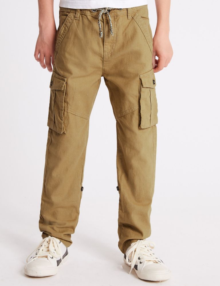 Linen Rich Cargo Trousers (3-16 Years) 3 of 6