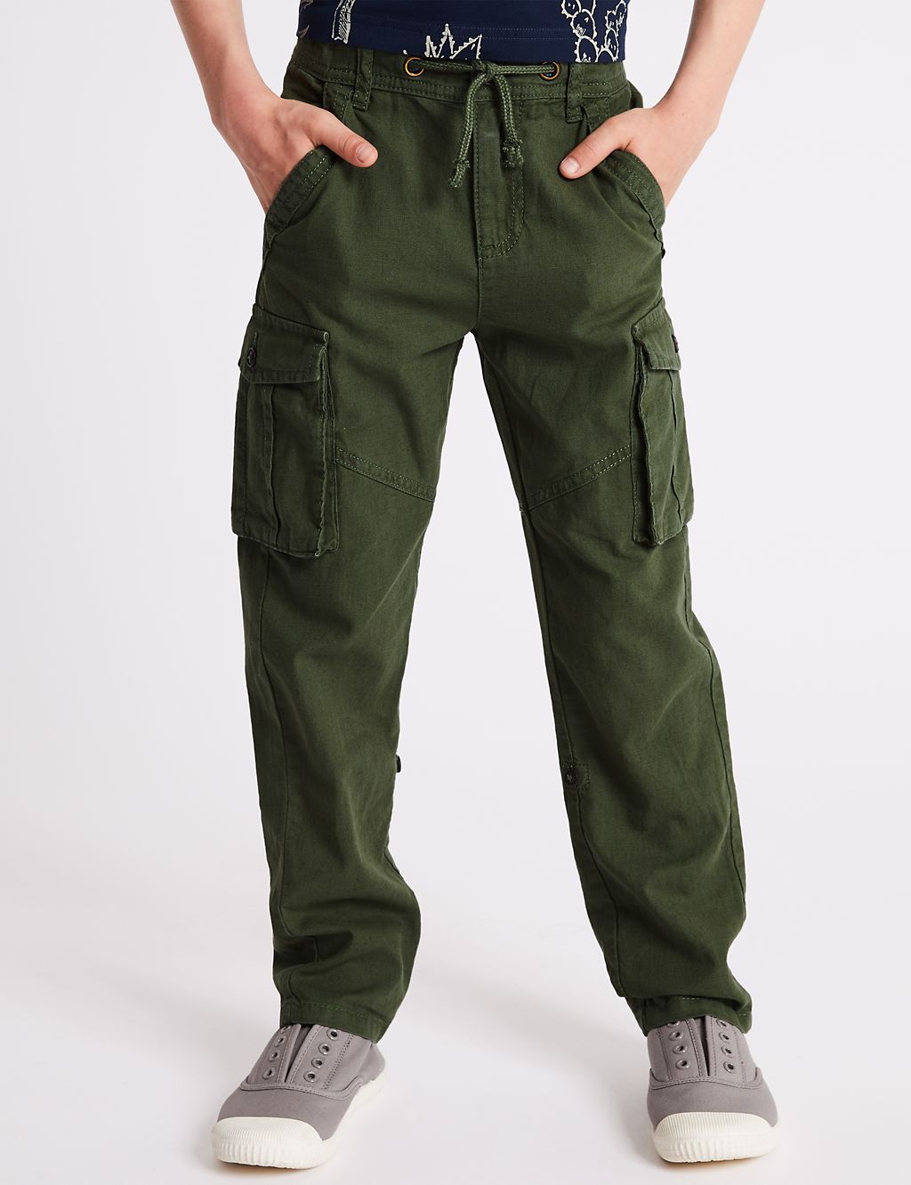 Linen Rich Cargo Trousers (3-16 Years) 2 of 6