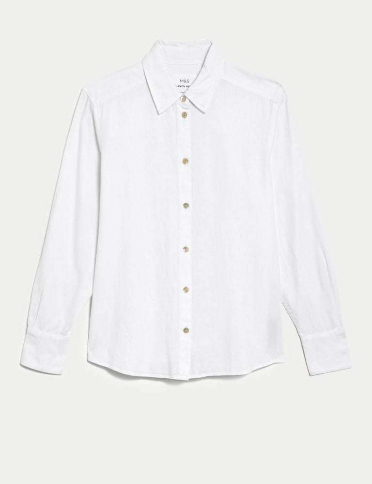 Linen Rich Collared Shirt M&S Collection M&S