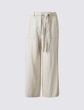 Linen Rich Cropped Trousers Image 2 of 5