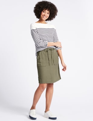 Linen on sale skirt m&s