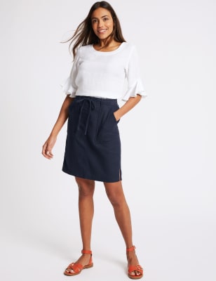 Linen on sale skirt m&s