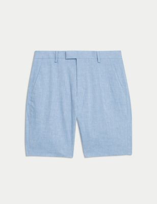 Linen Rich Flat Front Shorts Image 2 of 6