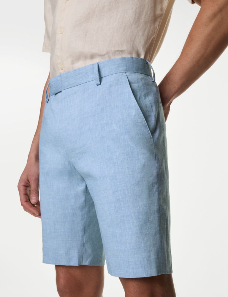 Linen Rich Flat Front Shorts 3 of 6