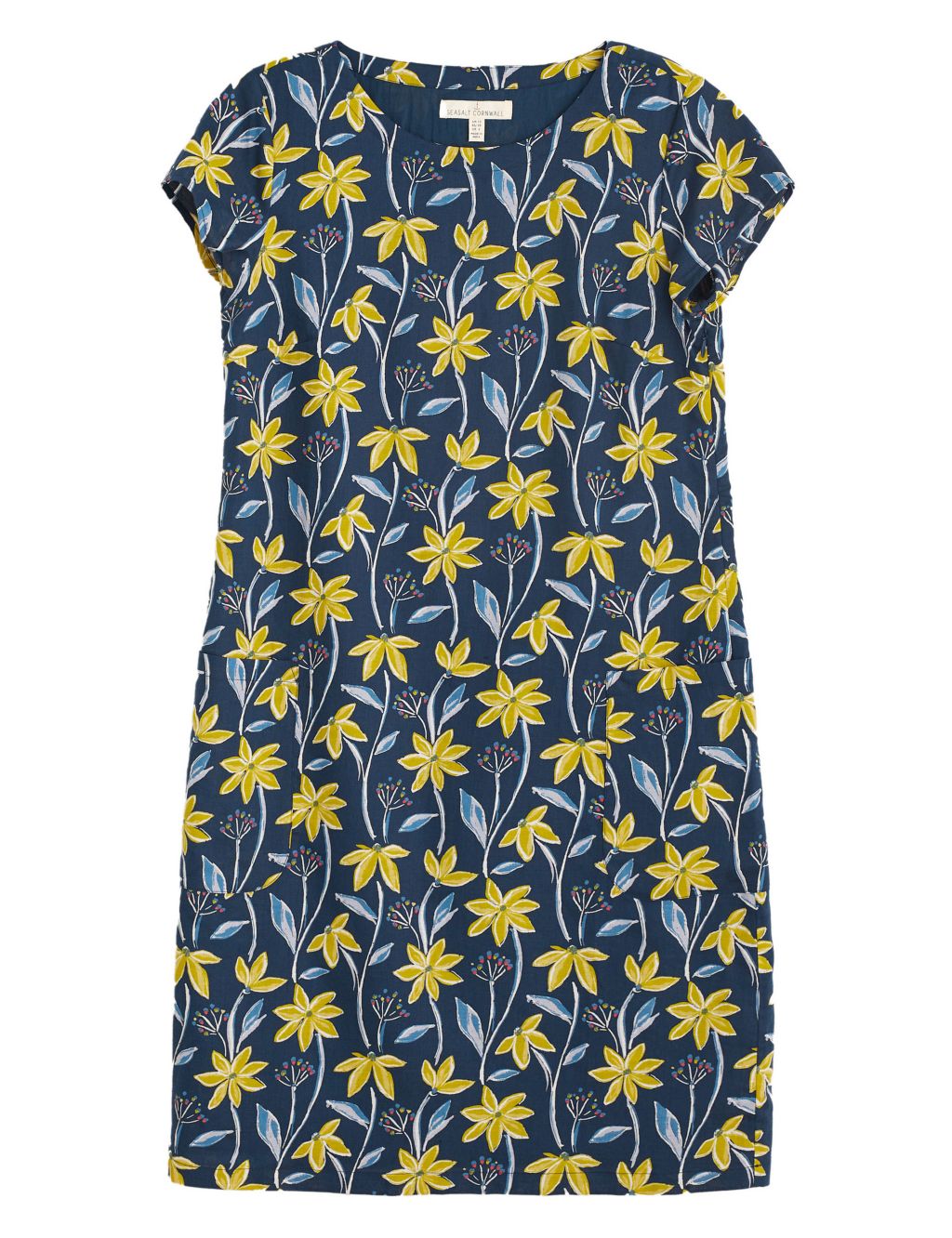 Linen Rich Floral Knee Length Shift Dress | Seasalt Cornwall | M&S