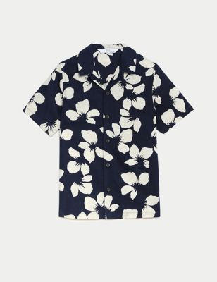 Linen Rich Floral Mini Me Shirt (2-8 Yrs) Image 2 of 6