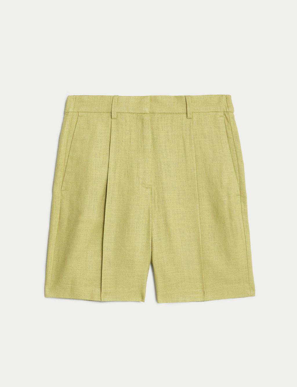 Linen Rich High Waisted Pleat Front Shorts 1 of 5