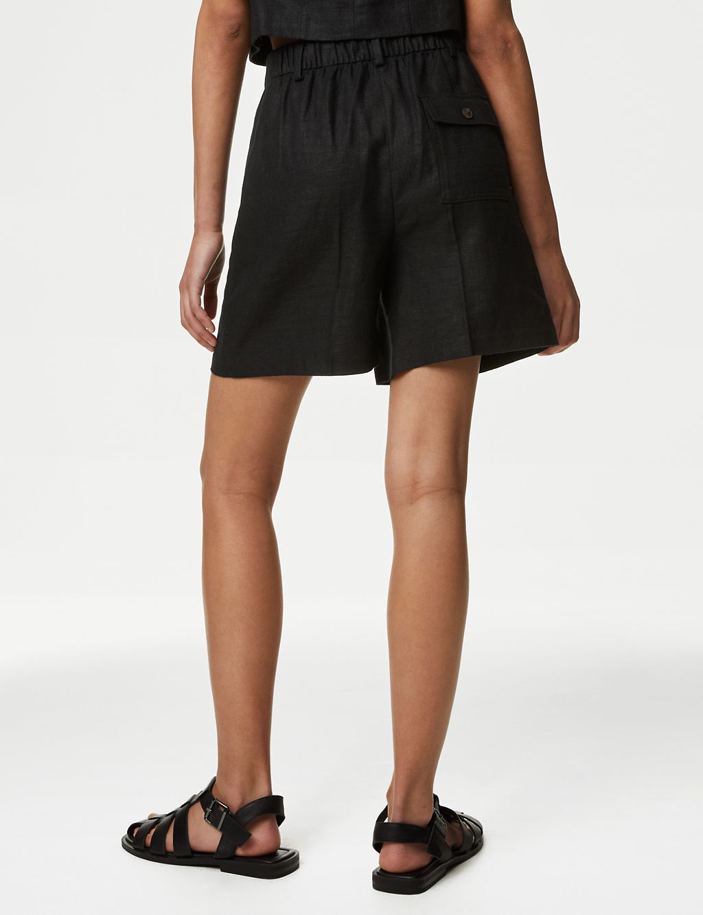 Linen Rich High Waisted Pleat Front Shorts 4 of 5